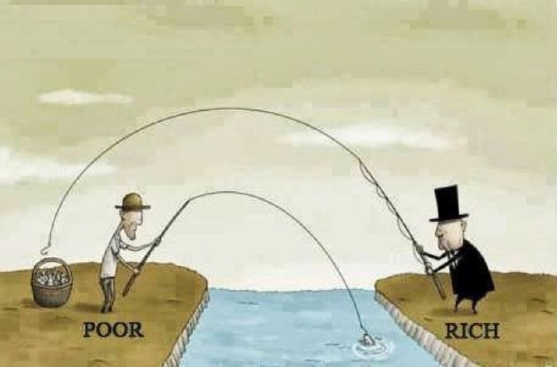 很生动的一张图，富人越来越富，穷人越来越穷，将来希望能有种方式打破这个怪圈
